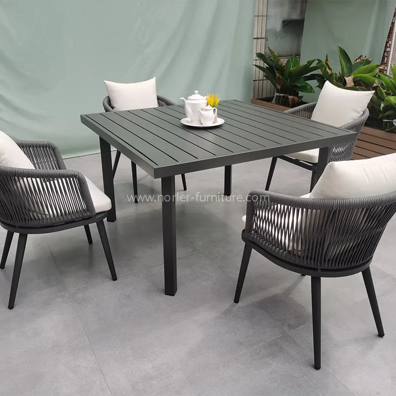 ஃபேஷன் வெளிப்புற அலுமினிய கயிறு சாப்பாட்டு தொகுப்பு