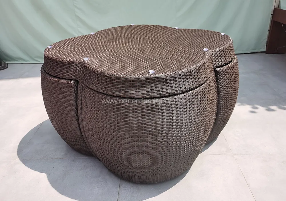 Outdoor Balcony Rattan Round Dining Set Furniture