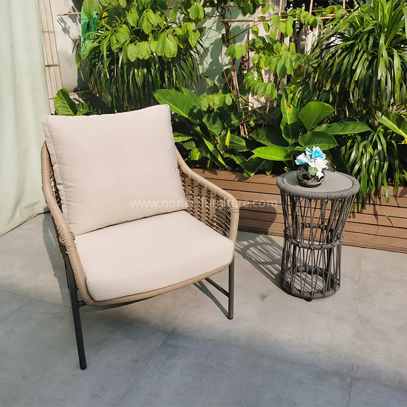 வெளிப்புற பெ ராட்டன் கார்டன் பால்கனி அட்டவணை மற்றும் நாற்காலி